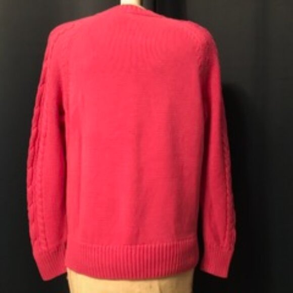 Gap Fuchsia Pink 100% Cotton Pullover Sweater - Picture 2 of 2